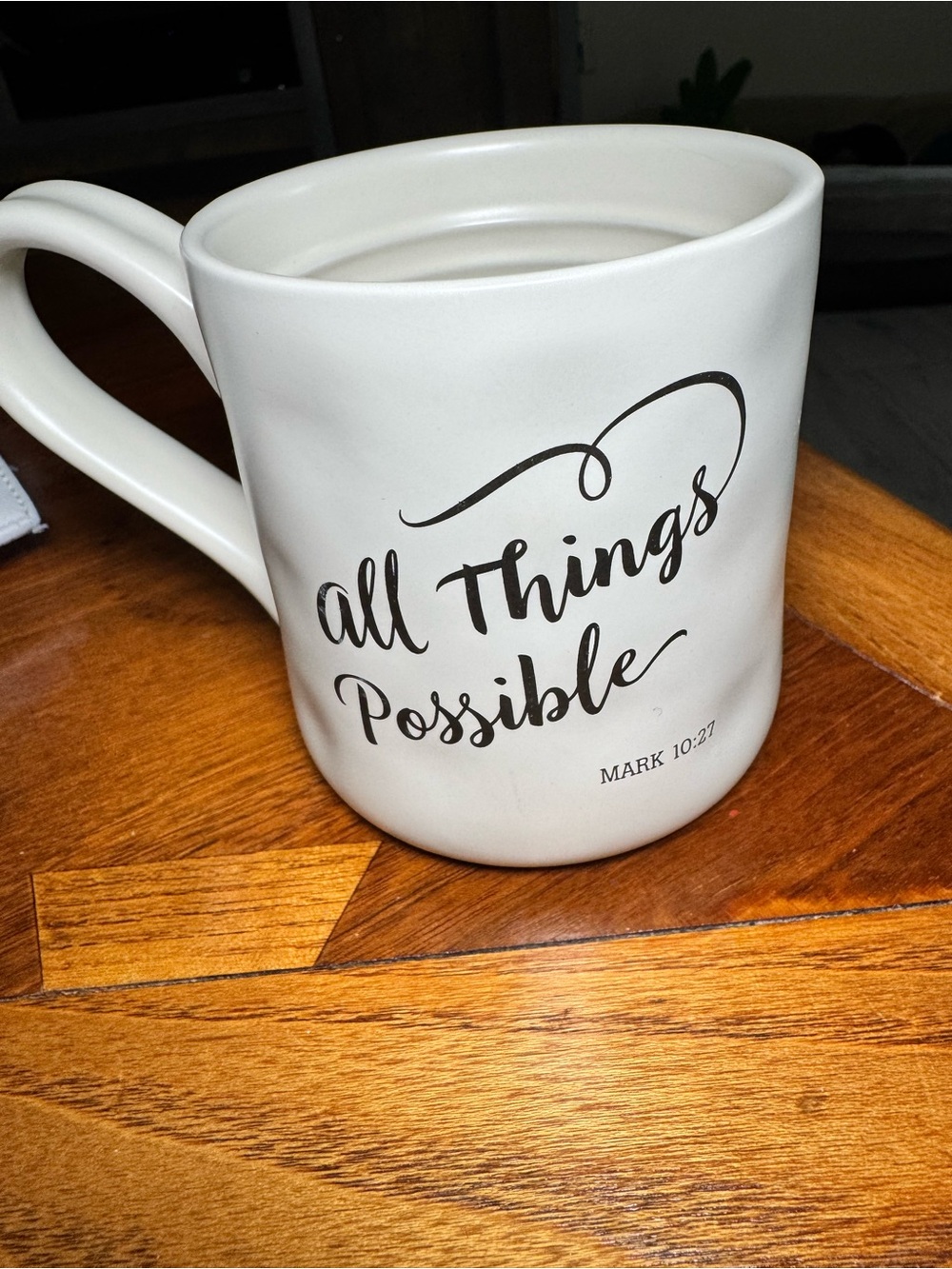 White Inspirational Ceramic Mug - All Things Possible